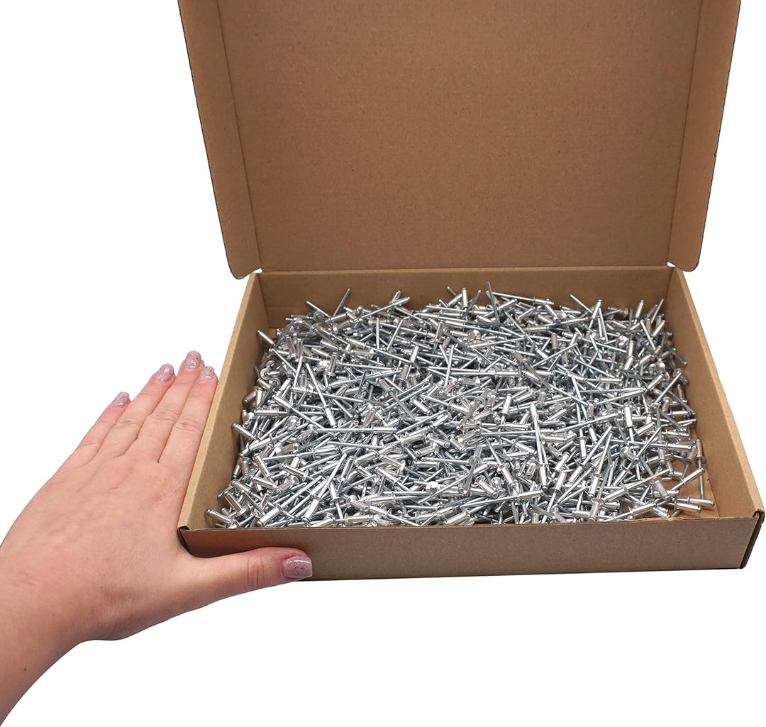 SKIR'CO (1000 Stück) Senkkopf Aluminium Blindnieten 4,0 x 12 mm, Stahldorn, Popnieten 1000 4.0 x 12
