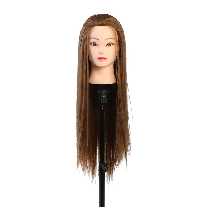 Hairart Seidiges Echthaar-Puppe, 28 X 19 X 16 Cm, Make-up-Schaufensterpuppe, Friseur-Training, Kosme