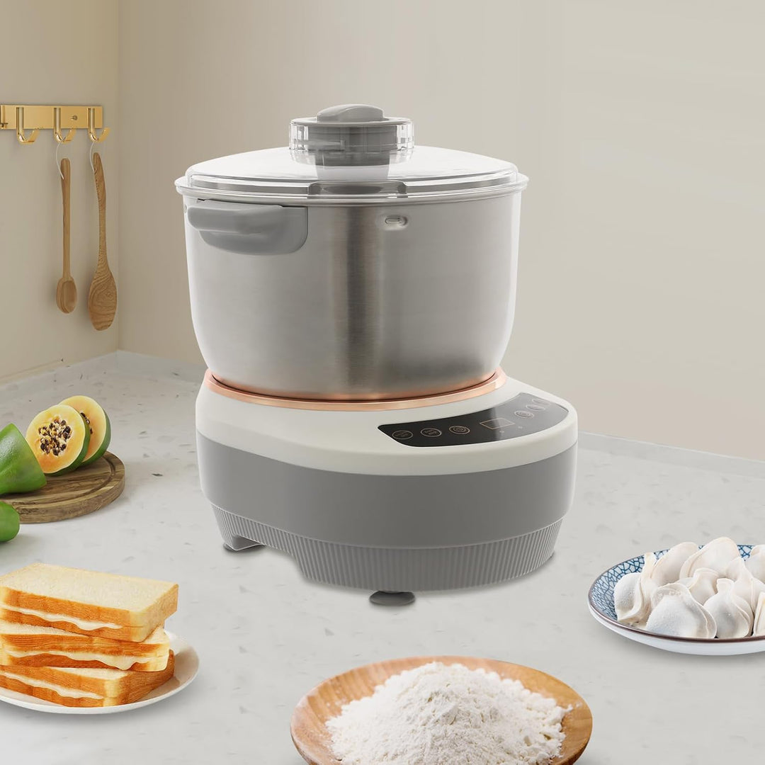 Teigknetmaschine, 250W Teigknetmaschine mit Gärfunktion, 7L Vollautomatische Teigmaschine, Automatis