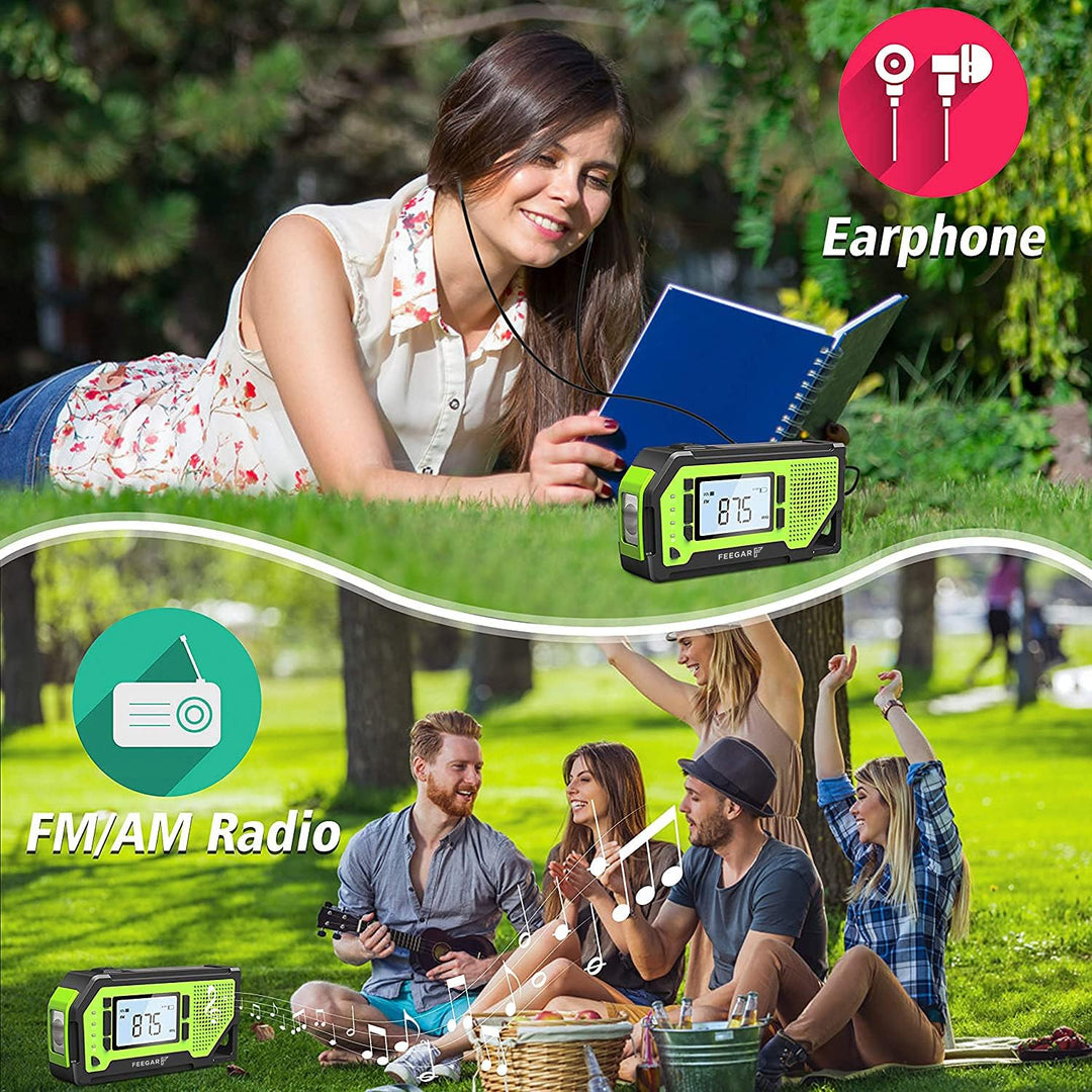 Notfall Solar Radio Feegar OZE Pro Handkurbel-Radio tragbar AM/FM Wetter Notfallradio grosses LCD-Di