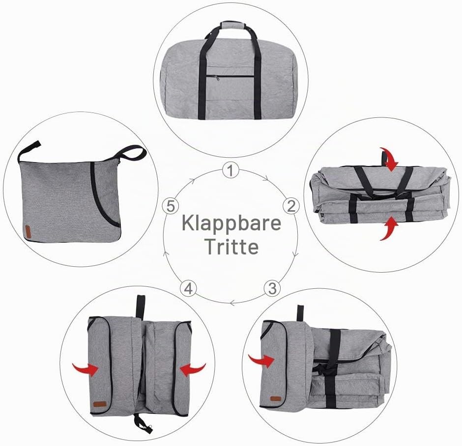 Vogshow Reisetasche grosse Faltbare 80L, Weekender Übernachtungstasche Seesack wasserdicht Sporttasc