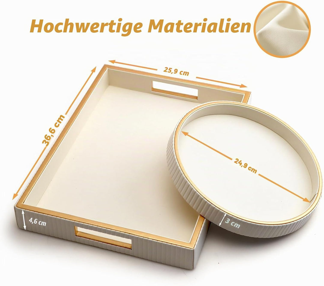 SANZIE Ledertablett, Schreibtisch-Aufbewahrung, Organizer, Premium-Serviertablett, dekoratives Table