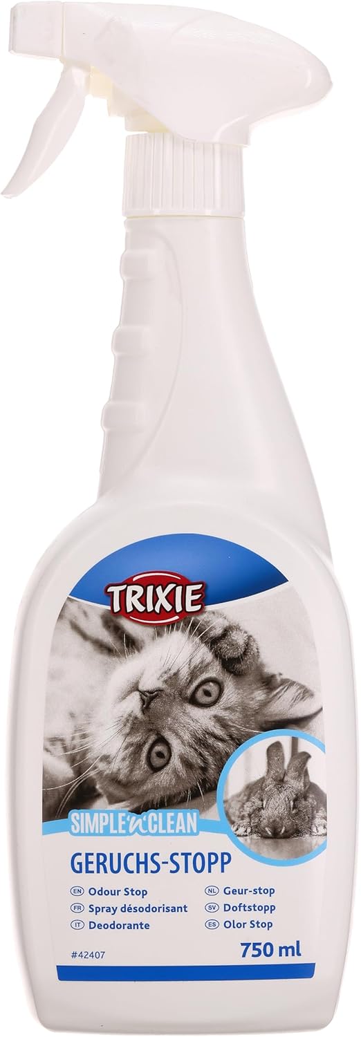 TRIXIE Simple'n'Clean Geruchs-Stopp für Katzen 750 ml - Geruchsentferner beseitigt unangenehme Gerü