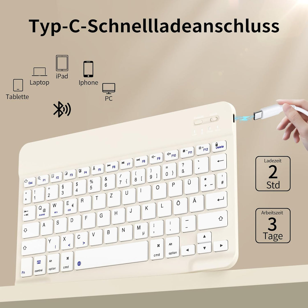 Hülle mit Tastatur für iPad A16 11. Generation 2025, iPad 10. Generation 2022 10,9 Zoll, Abnehmbarer
