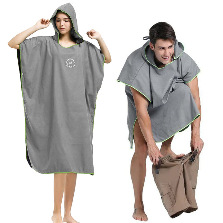 Hiturbo Mikrofaser Handtuch Poncho, Umziehhilfe Strand, Surf Poncho Herren und Damen Changing Robe,