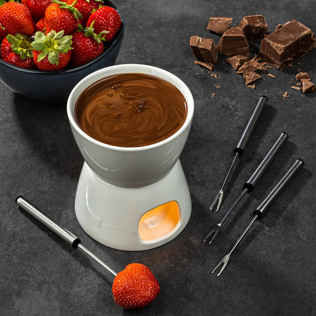 Haushalt International HI Schokoladen-Fondue-Set Schokoladenfondue Schoko- und Käsefonude Käse- Scho