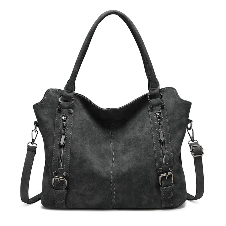 VINBAGGE Damen Handtasche PU Leder Henkeltasche Shopper Tasche Vintage Weiches Umhängetasche Schulte