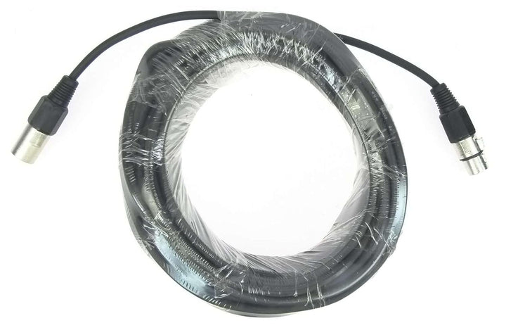 Paccs 2 Stück 25 m Mikrofonkabel Schwarz XLR Stecker male auf XLR Buchse female - Symmetrisch Audio