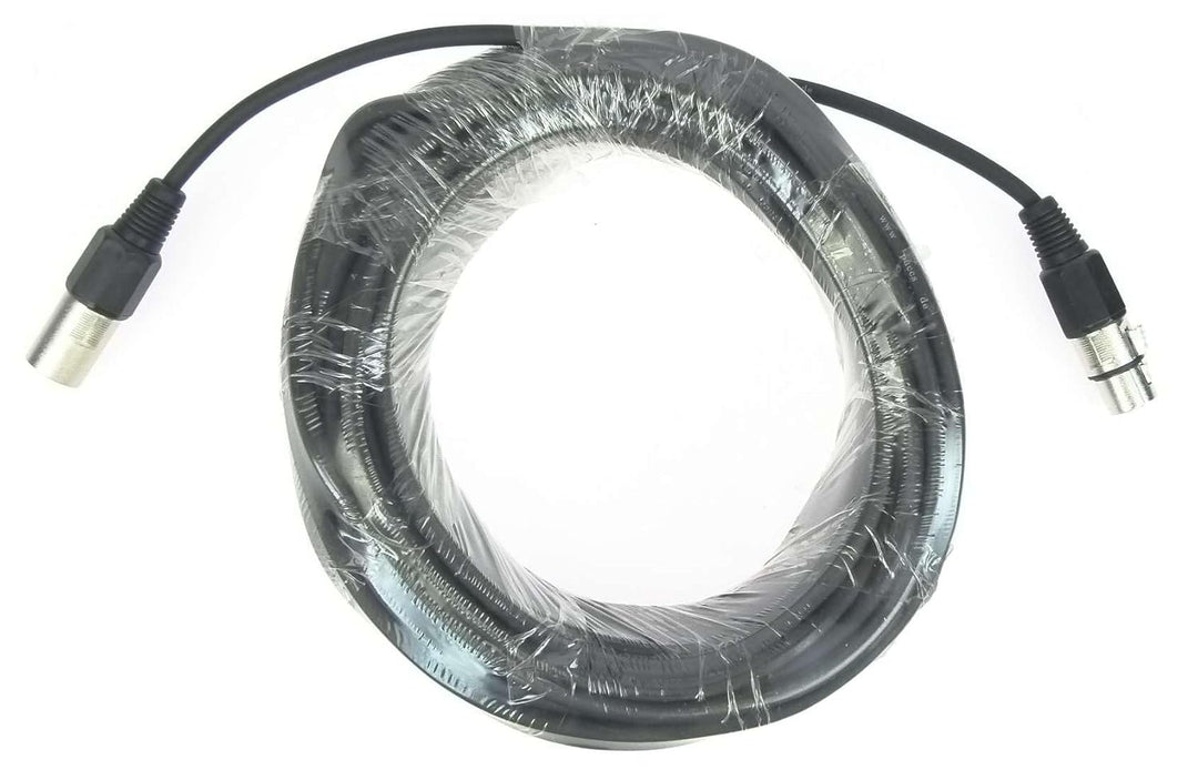 Paccs 10 Stück 25 m Mikrofonkabel Schwarz XLR Stecker male auf XLR Buchse female - Symmetrisch Audio