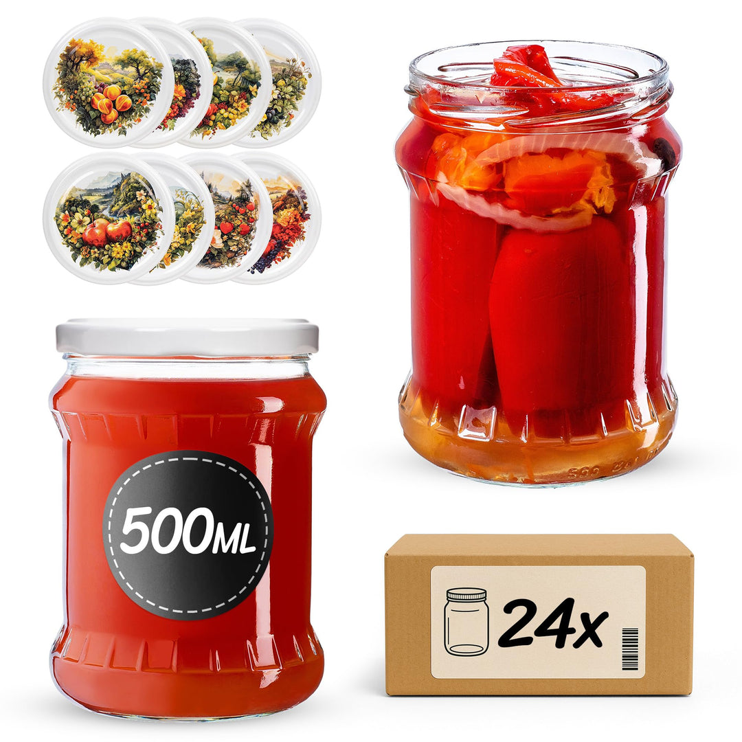 KADAX Einmachgläser 500ml TO82, Sturzgläser Mason Jar mit Schraubdeckel, Luftdichte Twist-off Gläser
