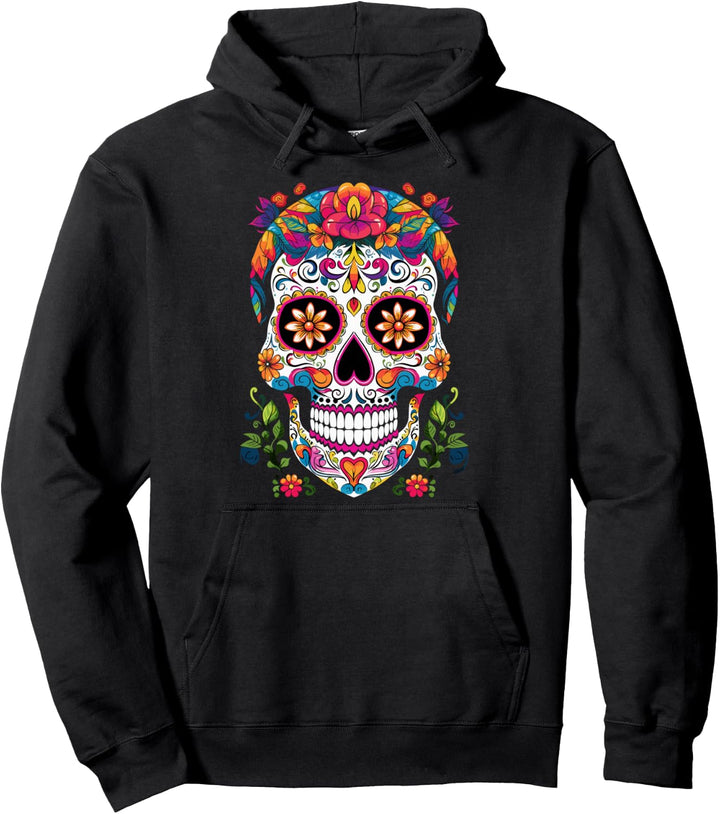 Sugar Skull Halloween Calavera Kostüm Dia De Los Muertos Pullover Hoodie