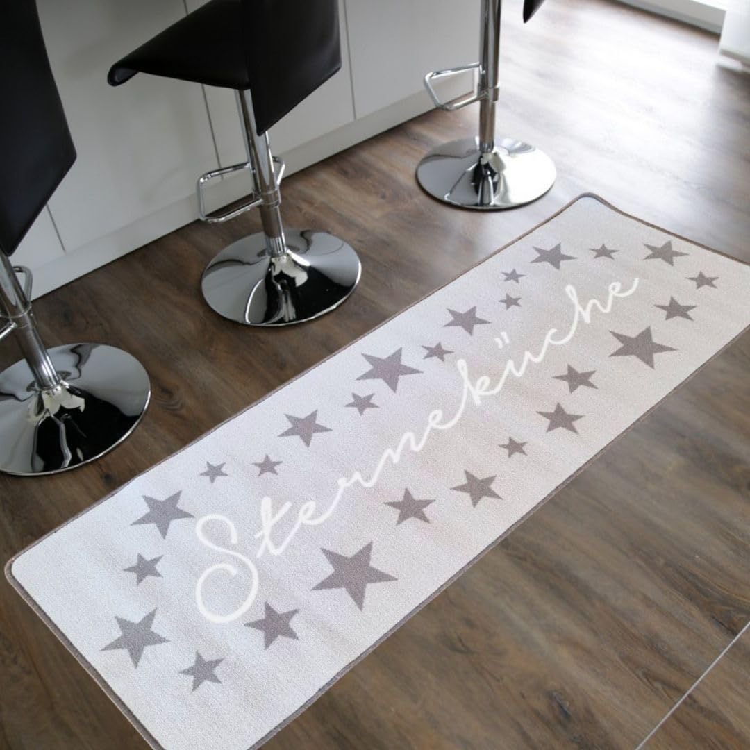 Topanbieter999 TOPANBIETER 999 Küchenläufer Sterneküche hellgrau 180 x 67 cm