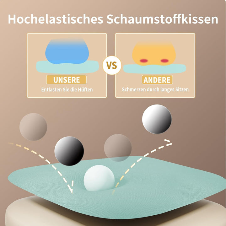 naspaluro Bürostuhl mit Hochklappbare Armlehnen, Schreibtischstuhl Ergonomisch, Drehstuhl mit Netzbe