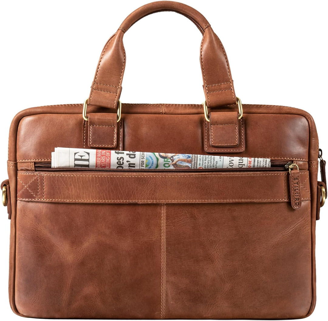 STILORD 'Andrew' Vintage Business Ledertasche Klassische Aktentasche für Herren und Damen 13,3 Zoll