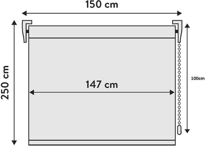 VIEWTEX | Rollo zum Aufrollen, 10% Weiss, Leinen, 150 x 250 cm, 5 Jahre Garantie