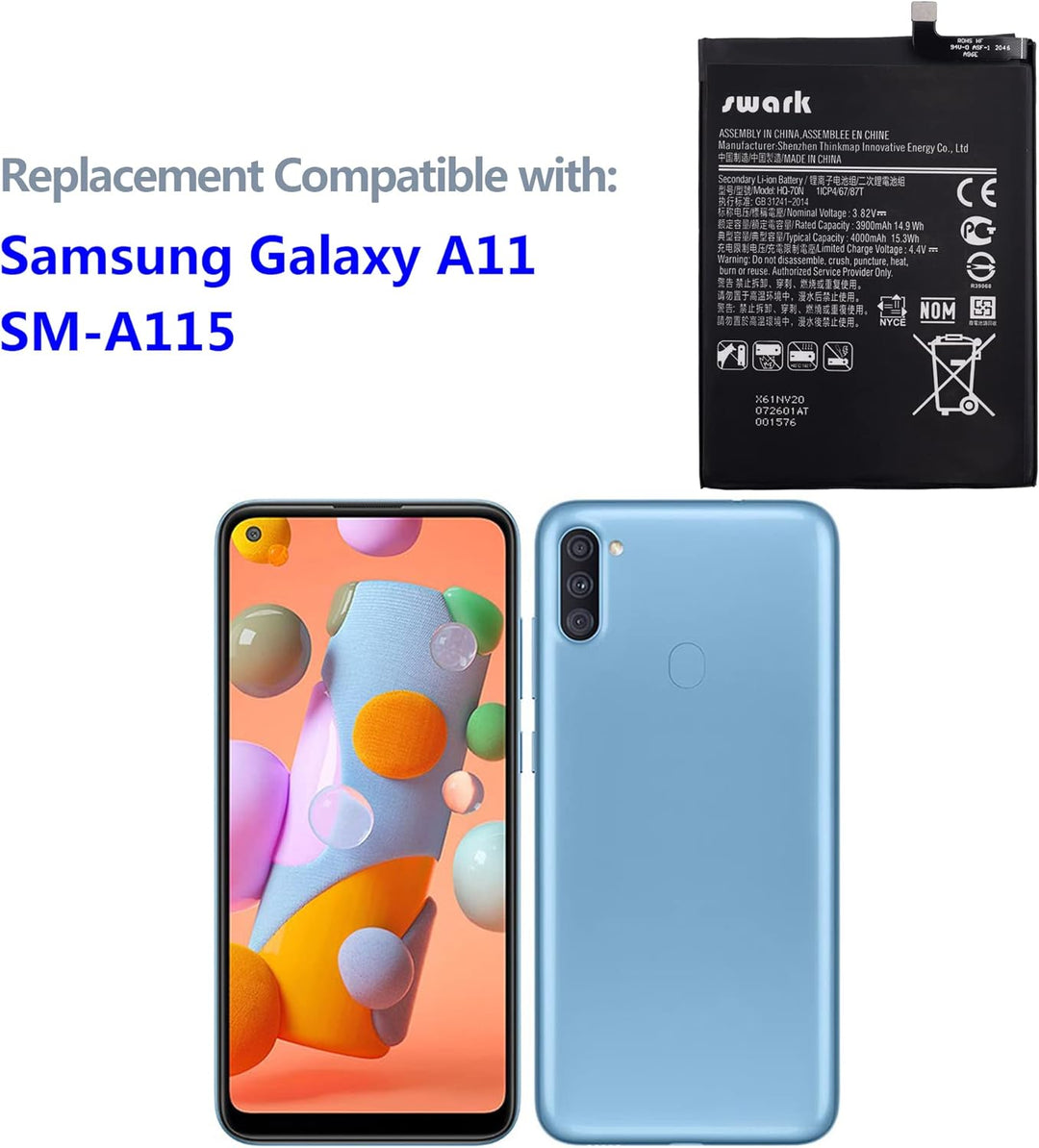 Swark HQ-70N Akku Kompatibel mit Samsung Galaxy A11 A115F SM-A115M SM-A115F SM-A115U with Tools