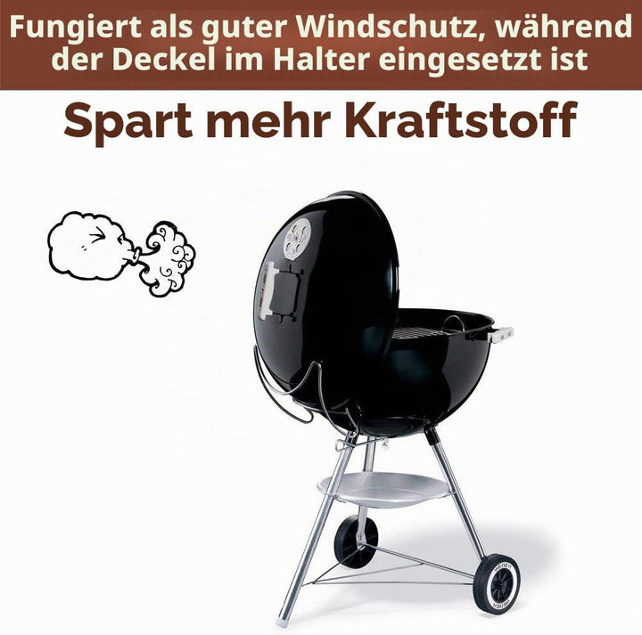 Denmay Slide-a-Side Deckelhalter für Weber 47cm und 57cm Kugelgrill, Holzkohlegrill 18–1/2 Zoll und