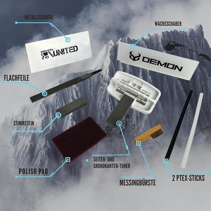 Demon komplettes Tuning-Kit mit Wachs, für Skier und Snowboards
