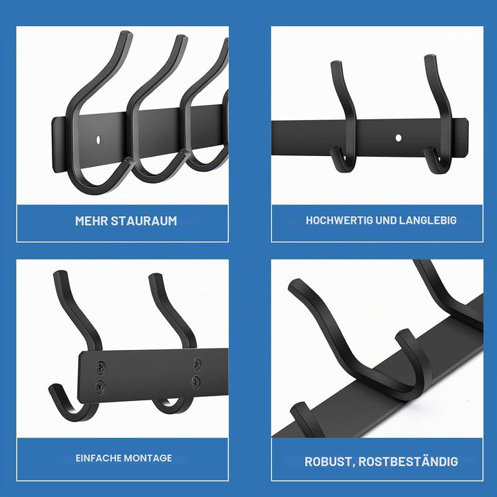 Garderobenhaken Edelstahl, Hakenleiste Kleiderhaken Wand mit 6 Haken, Garderobe Garderobenleiste Wan