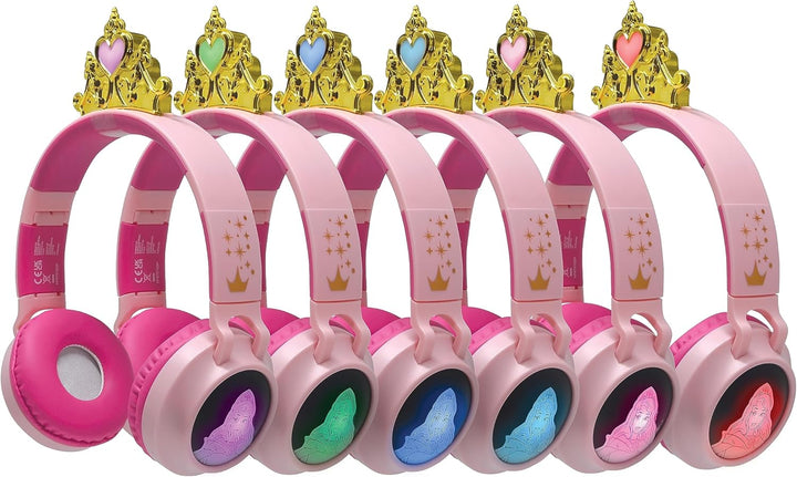 Lexibook, Disney Prinzessin, Kabellose und kabelgebundene 2-in-1-Kopfhörer mit Prinzessinnenkrone, h