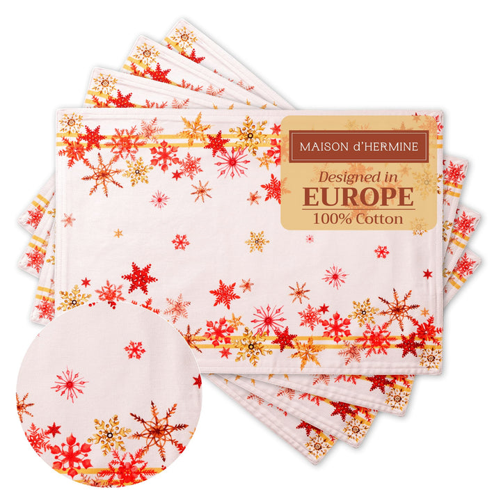 Maison d' Hermine Tischsets, 100% Baumwolle Set mit 4, dekoratives Oster-Tischset, waschbar, Abendes