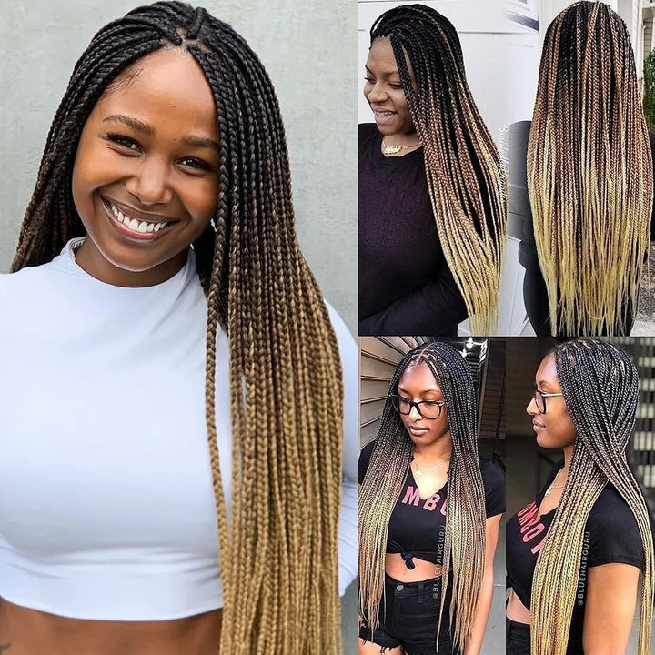 Box Crochet Braids Haarverlängerungen 6 Packs 24 Zoll Synthetische Flechtfrisur 22 Stränge/Pack Croc