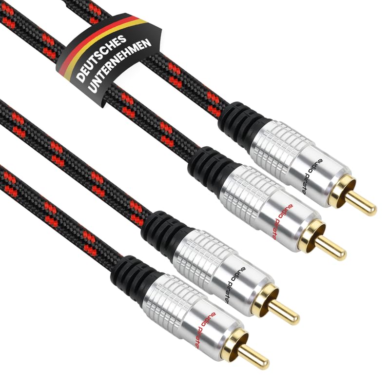 audio pirates Cinch Kabel 2x RCA Stecker auf 2x RCA Stecker, Audio-Kabel | Audiokabel mit Ummantelun