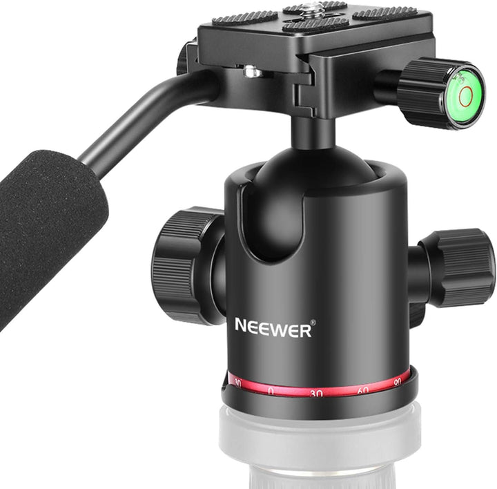 NEEWER Hochleistungs Kamera Stativkopf, Kugelkopf mit Griff und 1/4Zoll Arca Typ QR Platte, 360° Pan