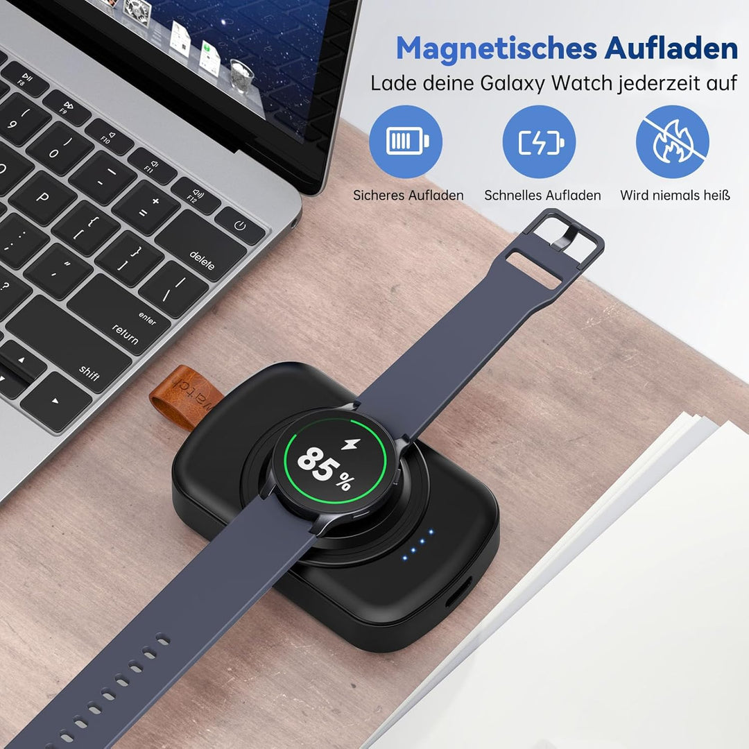 Ladegerät für Samsung Galaxy Watch,1800 mAh tragbares Ladegerät für Samsung Galaxy Watch 8/8 Classic