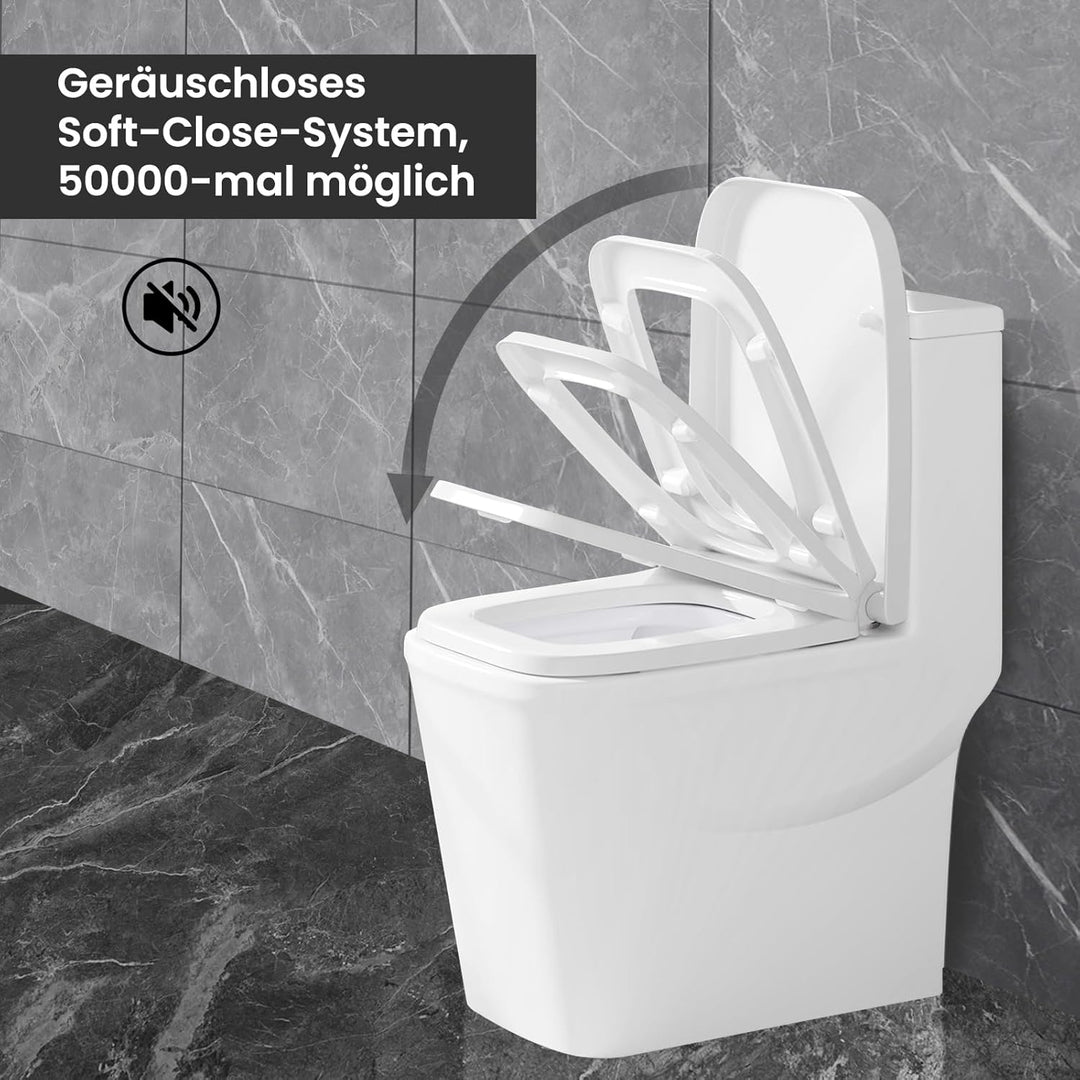 eSituro Toilettendeckel Klodeckel Wc Sitz mit Absenkautomatik Fast Fix/Schnellbefestigung Duroplast