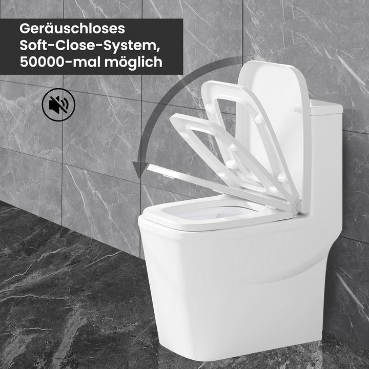 eSituro Toilettendeckel Klodeckel Wc Sitz mit Absenkautomatik Fast Fix/Schnellbefestigung Duroplast