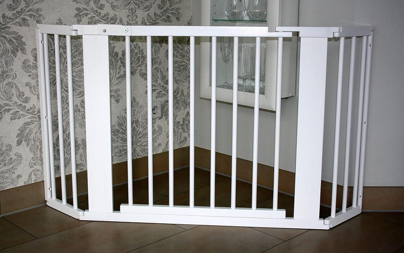 Micoland Schutzgitter Absperrgitter Türgitter Treppenschutzgitter V 117 bis 363 cm Weiss (141cm)