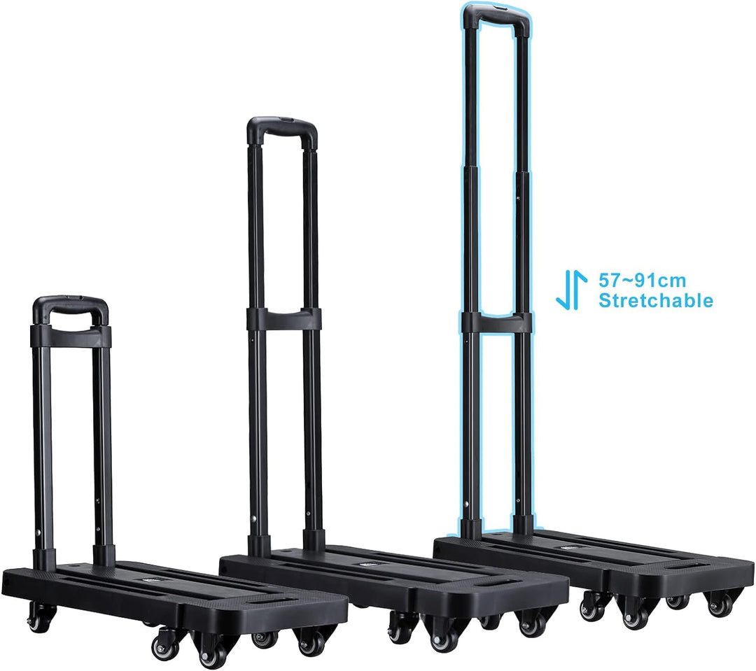 LADOKEE Faltbare Sackkarre Klappbar Transportkarre 200KG/91CM Bollerwagen Faltbar mit 6 Räder und 2