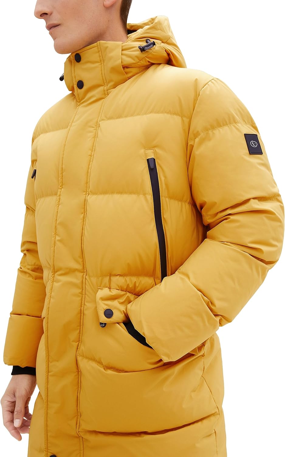 Tom Tailor Herren Recycled Down Puffer-Parka mit Abnehmbarer Kapuze M 10533 - Golden Fall, M 10533 -