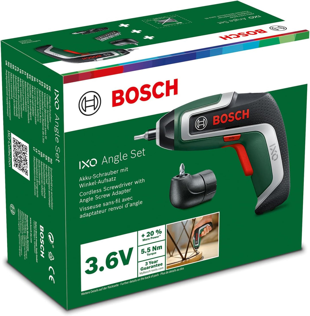 Bosch Home and Garden Bosch Akkuschrauber IXO (7. Generation; 3,6V; 2,0Ah; 5,5Nm; Set inkl. Winkel-A