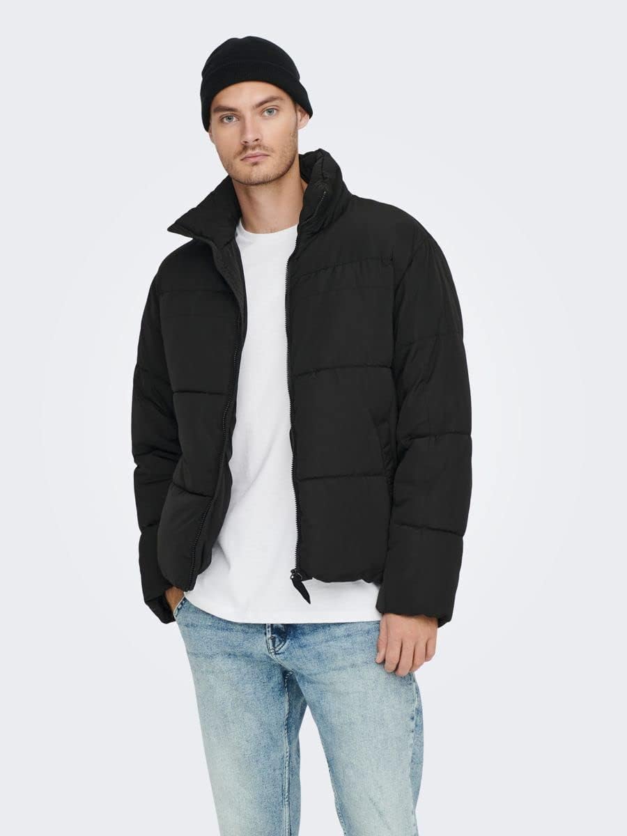 ONLY & SONS Herren Onseverett Puffer Jacket OTW Jacke M Schwarz, M Schwarz