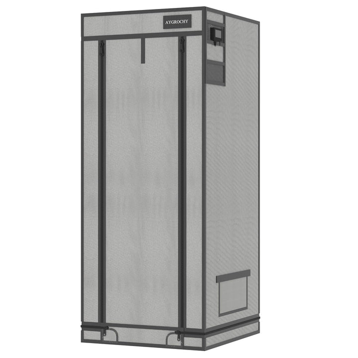 Aygrochy Growzelt 60x60x160cm, Indoor Grow Tent mit Reflektierende Weiss PEVA, abnehmbaren Boden Tab