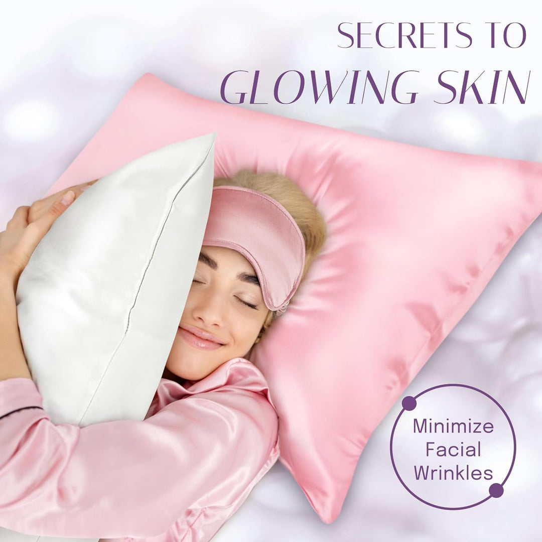 OLESILK Seide Kissenbezug Kissenhülle Haar- und Hautpflege mit Reissverschluss 16 Momme 1 Stück Rosa