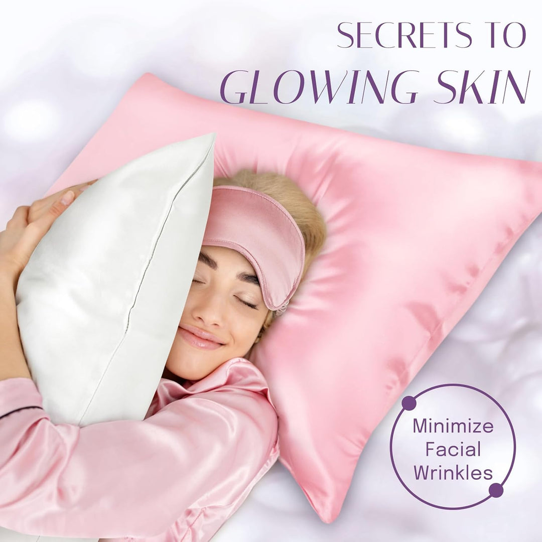 OLESILK Seide Kissenbezug Kissenhülle Haar- und Hautpflege mit Reissverschluss 16 Momme 1 Stück Rosa