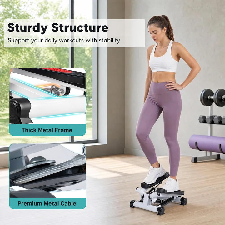 KOMFOTTEU Mini-Stepper mit Widerstandbändern für Zuhause &amp; Büro