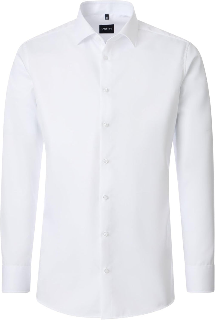 Venti Herren Twill Hemd uninah 001880 Modern Fit 47 Weiss, 47 Weiss