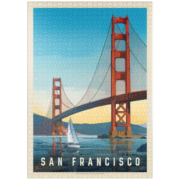 San Francisco: Under The Golden Gate, Vintage Poster - Premium 1000 Teile Puzzle - MyPuzzle Sonderko