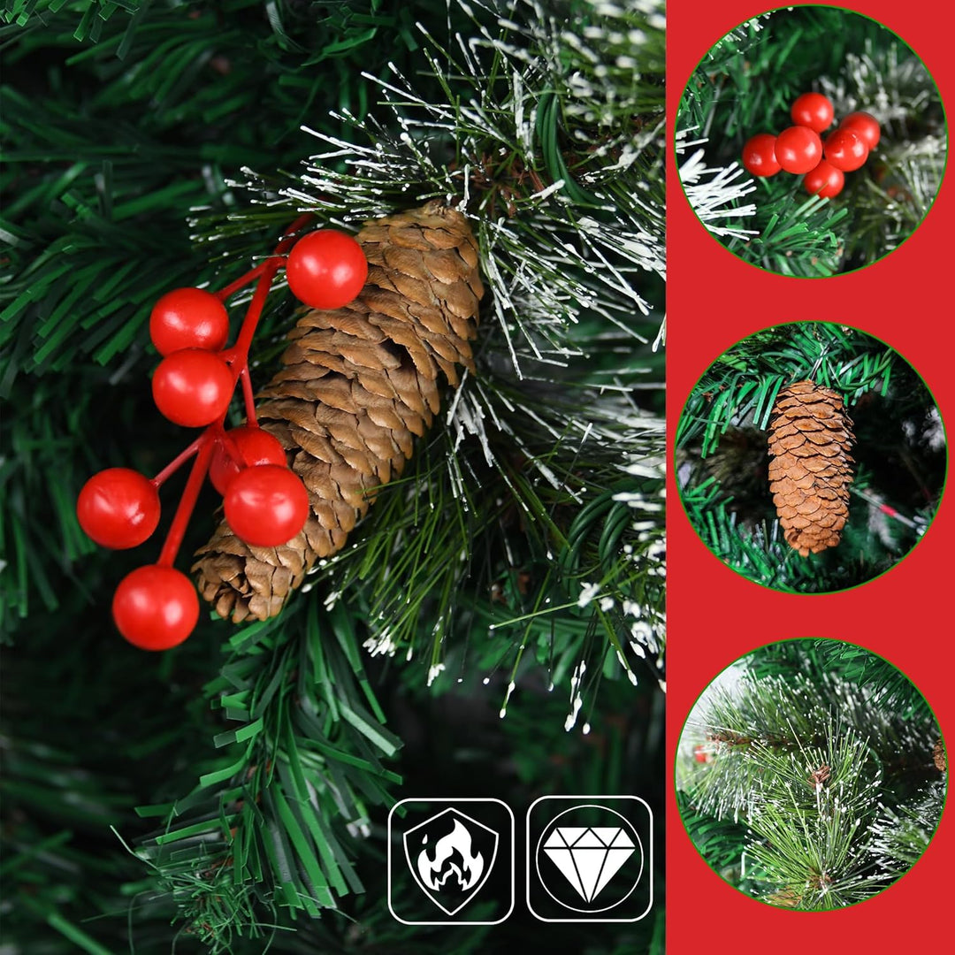 FIVMEN Weihnachtsbaum Künstlich mit Beleuchtung 150 cm PVC Tannenbaum Christbaum Künstlicher mit 260