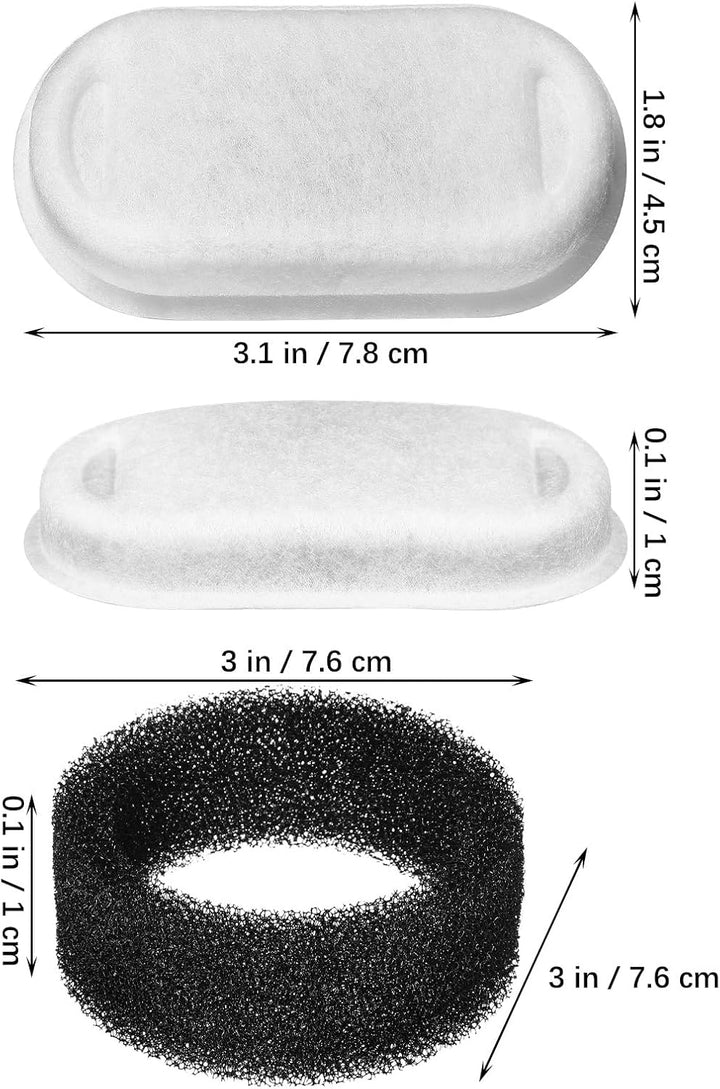Angoily 8+8 Stück Filter Katzenbrunnen, Trinkbrunnen Katzen Ersatzfilter für 2L/3.2L/4L Edelstahl Tr