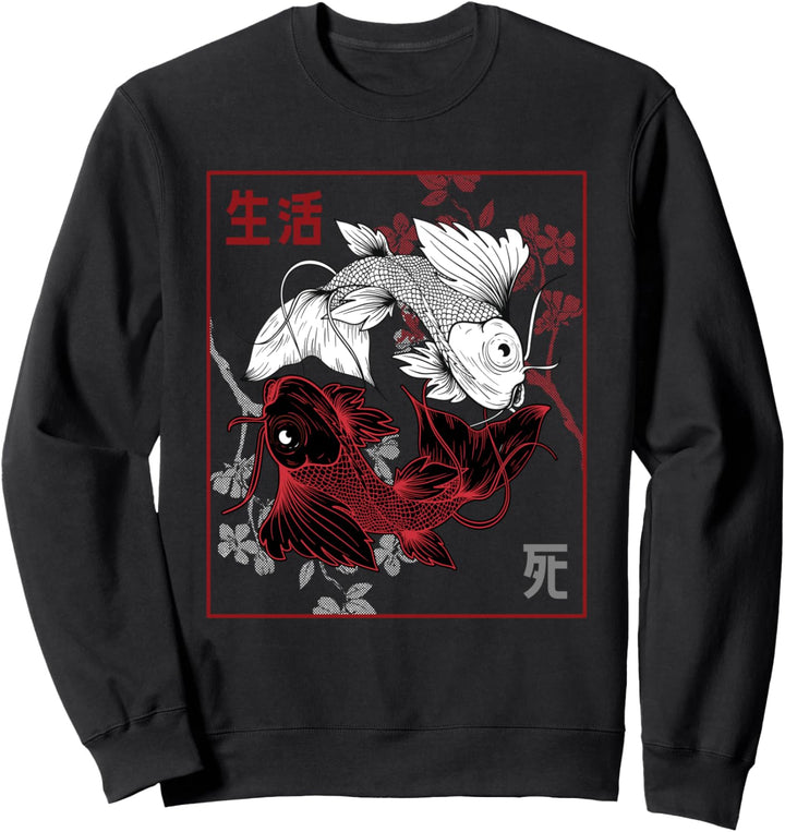 Japanese Koi Carp Nishikigoi Fish Asian Style Cherry Blossom Sweatshirt