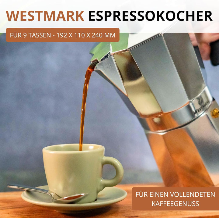 Westmark Espressokocher Brasilia, 1 Stk – Klassischer Kaffeekocher für 9 Tassen – Robuster Kaffeeber