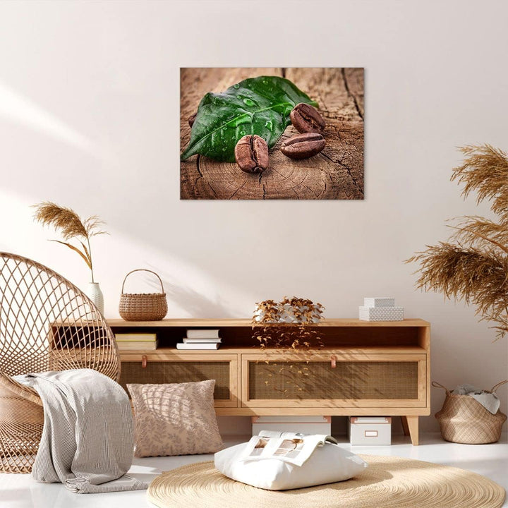 Bilder auf Leinwand Aroma Kaffee Pflanze Samen Leinwandbild 70x50cm Wandbilder Dekoration Wohnzimmer