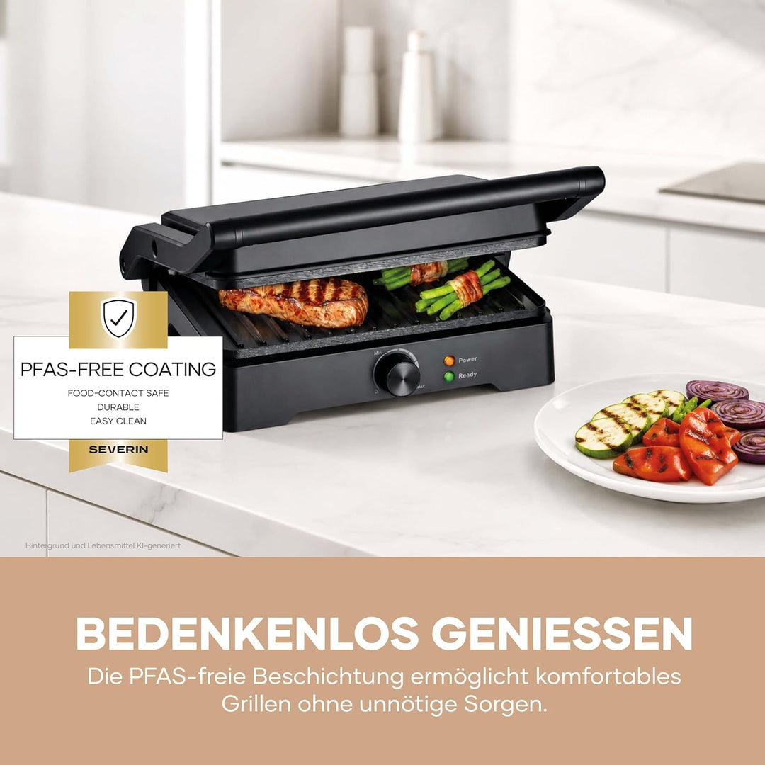 SEVERIN MultiGrill XL, hochwertige Keramikbeschichtung, grosse Grillfläche, PFAS-freie Grillplatten,