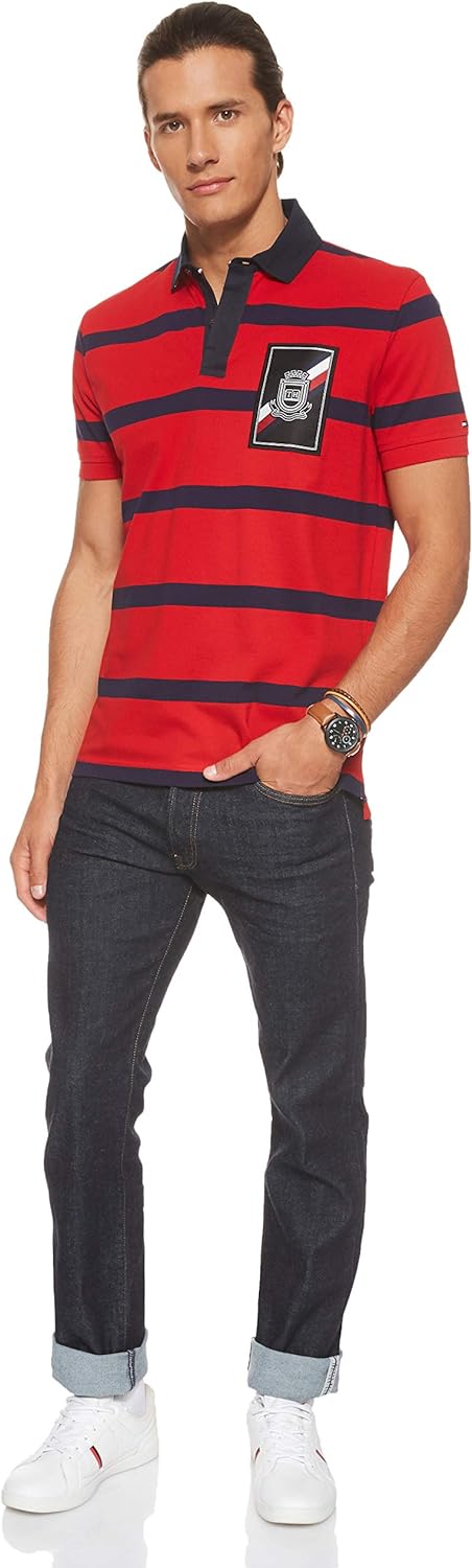Tommy Hilfiger Herren Poloshirt Regular Fit Kurzarm rot (74) S