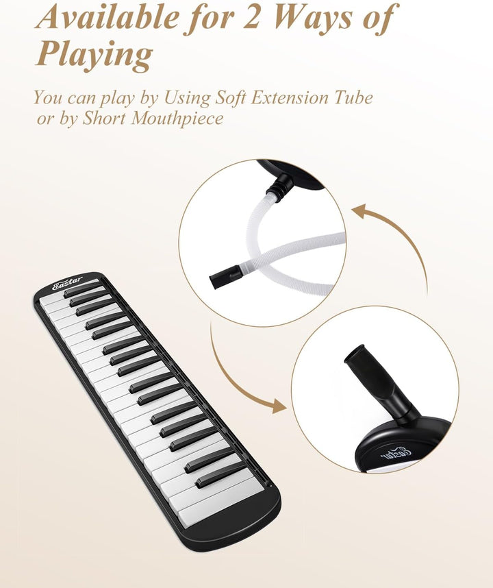 Eastar Melodica mit 37 Tasten, Blasinstrument mit Mundstück, Blas-Piano-Keyboard, inklusive Tragetas